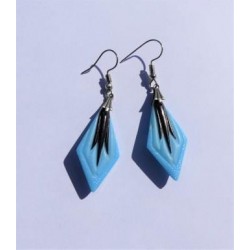 copy of Boucles d'oreilles en verre "Vintage" / Orange, rouge et bronze