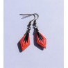 copy of Boucles d'oreilles en verre "Vintage" / Orange, rouge et bronze