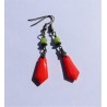 copy of Boucles d'oreilles en verre "Vintage" / Orange, rouge et bronze