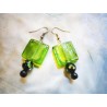 Boucles d'oreilles "Murano" Vert et noir