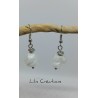 Boucles d'oreilles "Murano" blanc et argenté