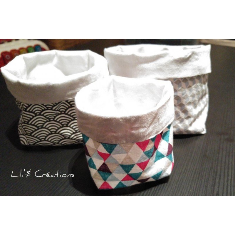 SUR COMMANDE / Paniers gigognes en tissus réversibles et personnalisables