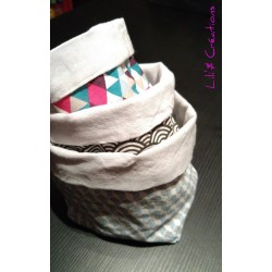SUR COMMANDE / Paniers gigognes en tissus réversibles et personnalisables