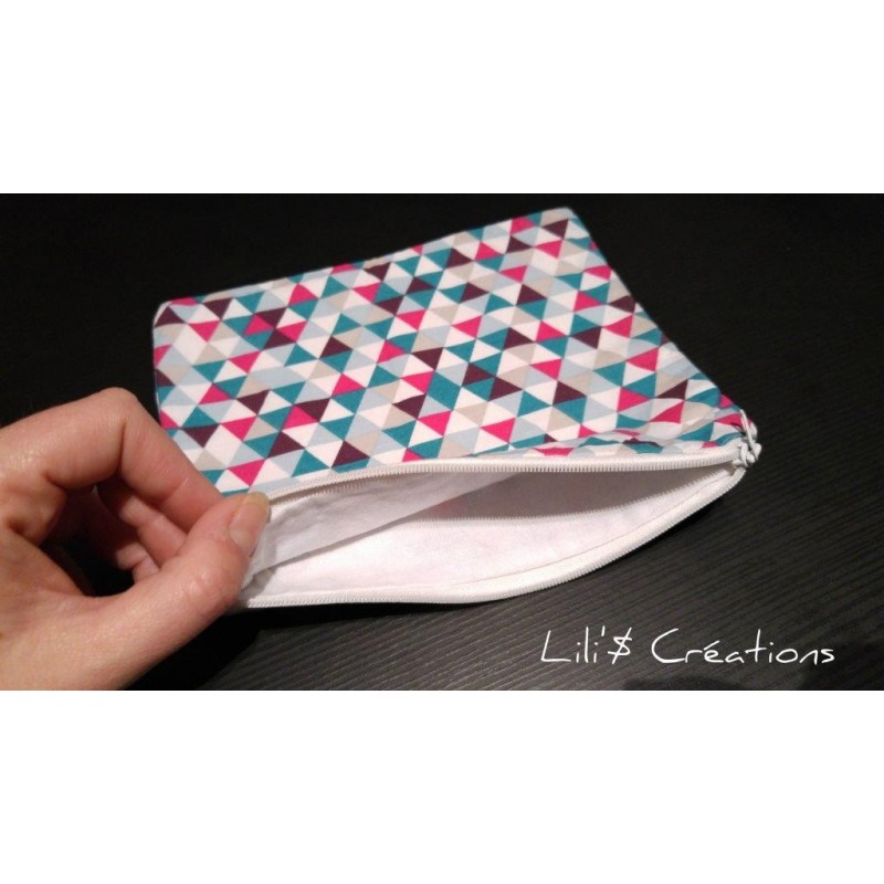 SUR COMMANDE / Pochette zippée en tissus doublée