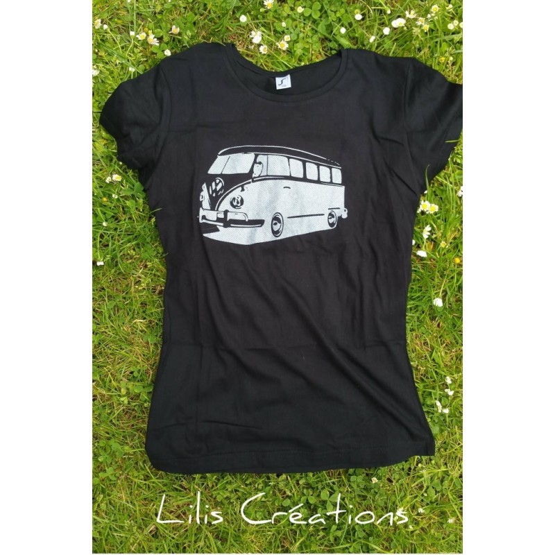 T-shirt femme "combi VW jean", manches courtes, taille M