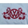 T-shirt femme "fleurs VW paillettes cerise", manches courtes, taille M