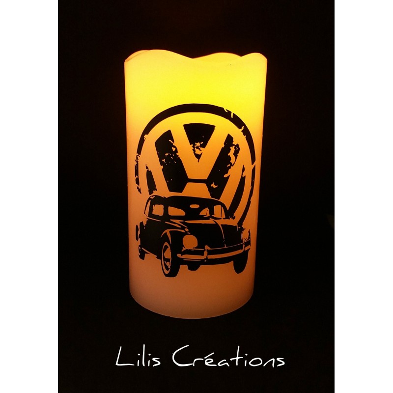 Bougie à led en cire véritable, personnalisation sur demande.