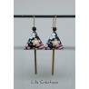 Boucles d'oreilles triangle fleuri