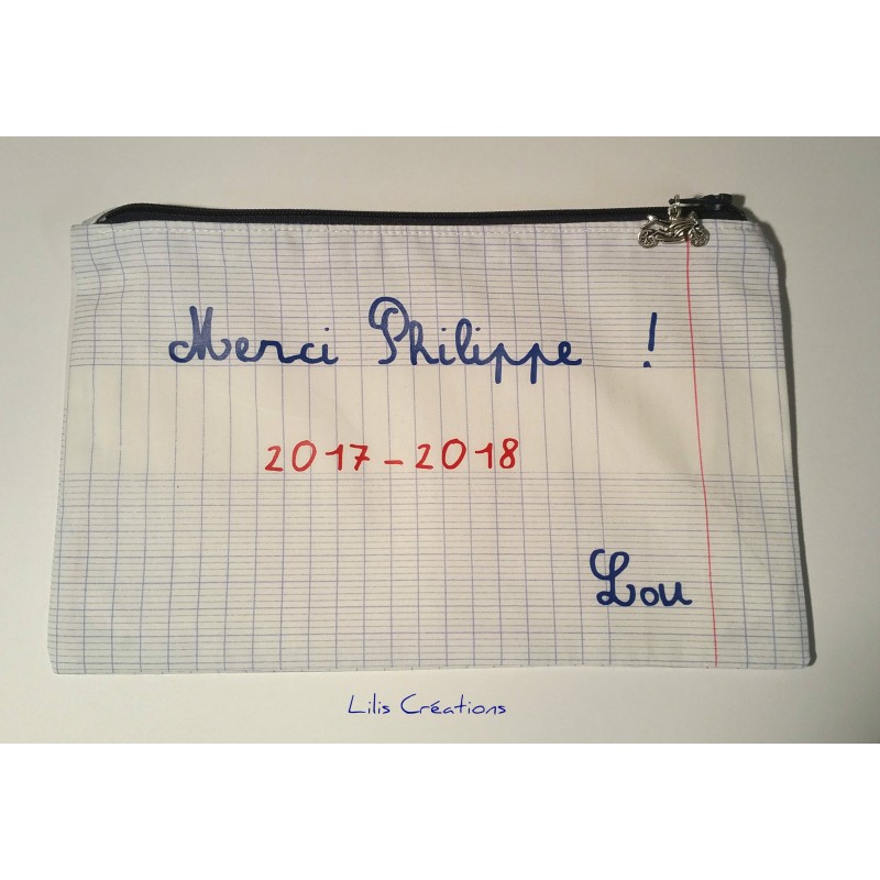 SUR COMMANDE / Trousse - pochette pour maître et maîtresse d'école personnalisable