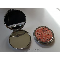 Miroir de sac "Pois" couleur bleu et noir