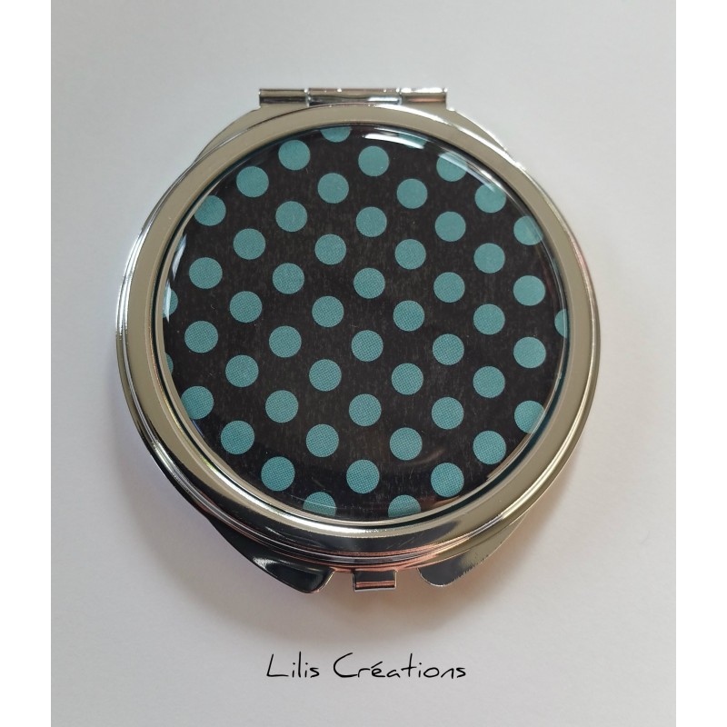 miroir de sac pois bleu