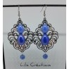 Boucles d'oreilles "Bleu chic" bleu et argenté