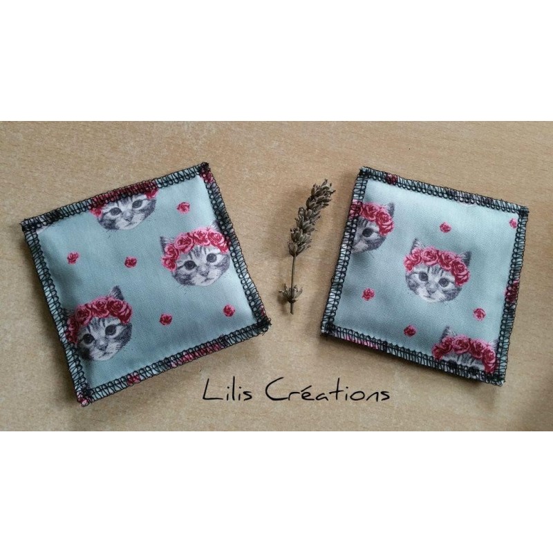 Lot de 2 sachets de lavande "Chats" Bleu et rose