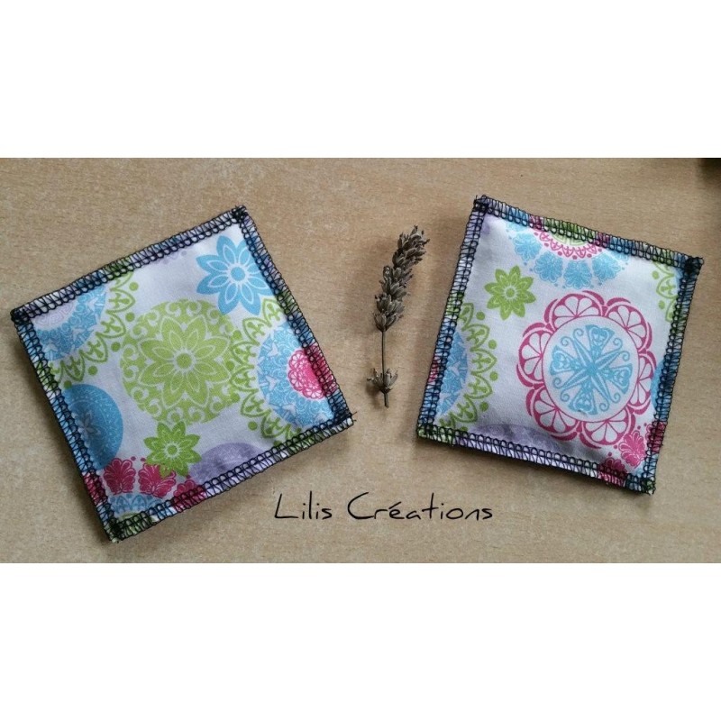 Lot de 2 sachets de lavande "Mandala" multicolore