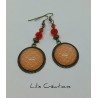 Boucles d'oreilles "Vagues" orange et bronze