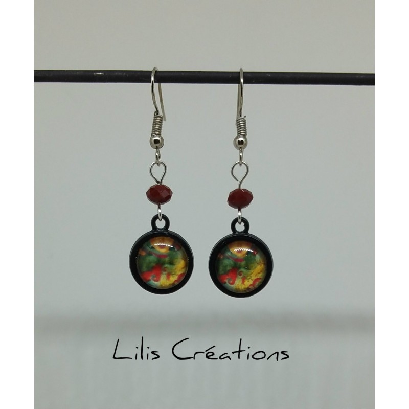 Boucles d'oreilles "La femme" multicolore